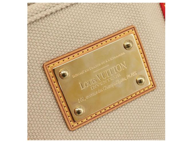 LOUIS VUITTON Antigua Cabas MM Tote Bag Canvas Beige Red M40035 LV Auth ep16163V Rot - Ansicht 17