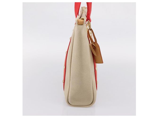 LOUIS VUITTON Antigua Cabas MM Tote Bag Canvas Beige Red M40035 LV Auth ep16163V Rot - Ansicht 3