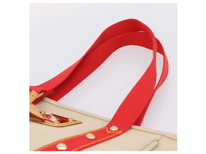 LOUIS VUITTON Antigua Cabas MM Tote Bag Canvas Beige Red M40035 LV Auth ep16163V Rot - Ansicht 8