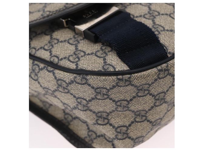 Borsa a tracolla GUCCI GG Supreme PVC Navy Silver 201732 Auth 204923A Argento Blu navy - vista 15