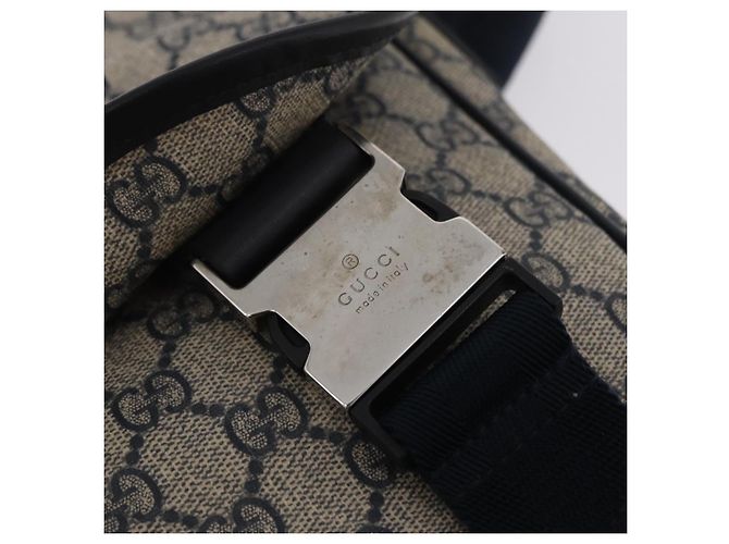 Borsa a tracolla GUCCI GG Supreme PVC Navy Silver 201732 Auth 204923A Argento Blu navy - vista 20