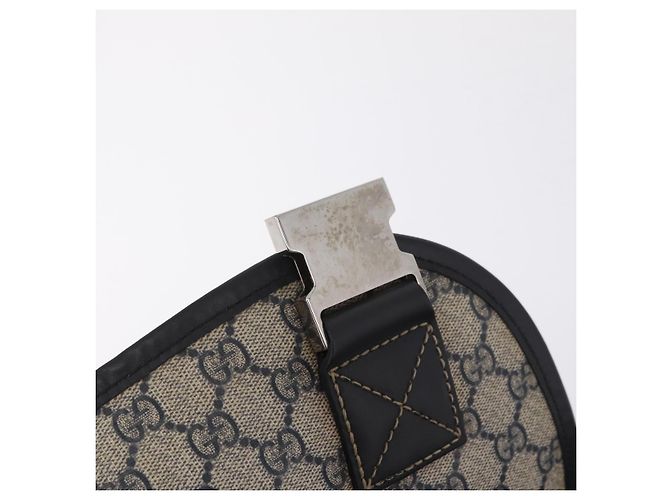 Borsa a tracolla GUCCI GG Supreme PVC Navy Silver 201732 Auth 204923A Argento Blu navy - vista 22
