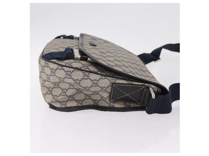 Borsa a tracolla GUCCI GG Supreme PVC Navy Silver 201732 Auth 204923A Argento Blu navy - vista 3