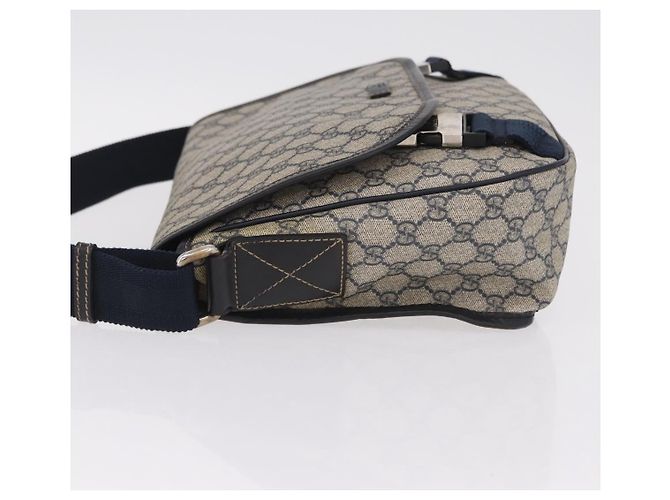 Borsa a tracolla GUCCI GG Supreme PVC Navy Silver 201732 Auth 204923A Argento Blu navy - vista 4