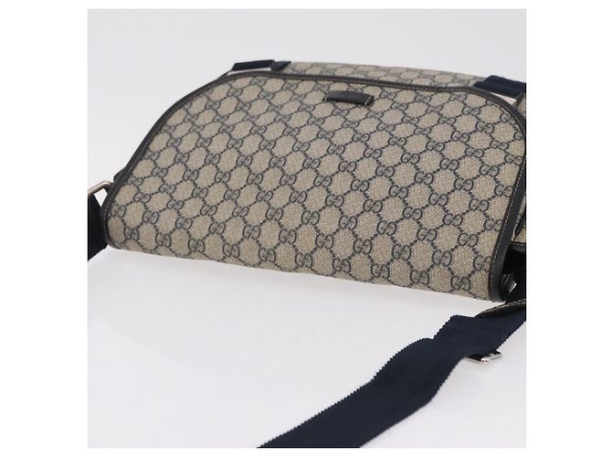 Borsa a tracolla GUCCI GG Supreme PVC Navy Silver 201732 Auth 204923A Argento Blu navy - vista 7