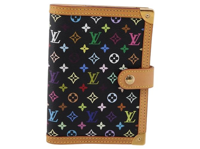 LOUIS VUITTON Monogram Multicolor Agenda PM Planner Black R20895 LV Auth mr2920V Nero - vista 13