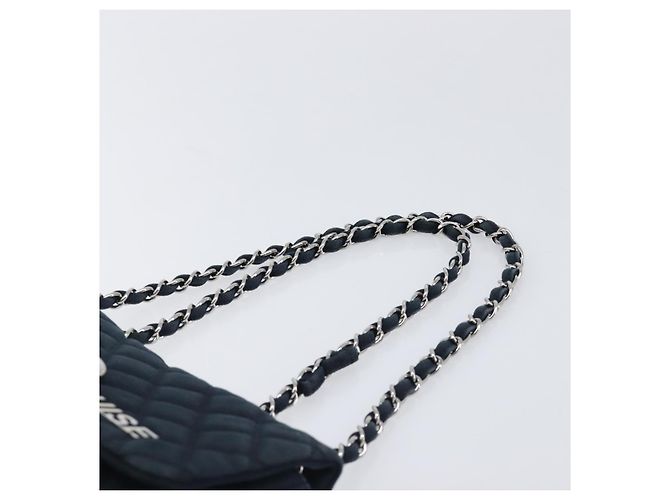 Borsa a tracolla CHANEL Matelasse con catena in tela nera argento CC Auth 205990V Nero - vista 14