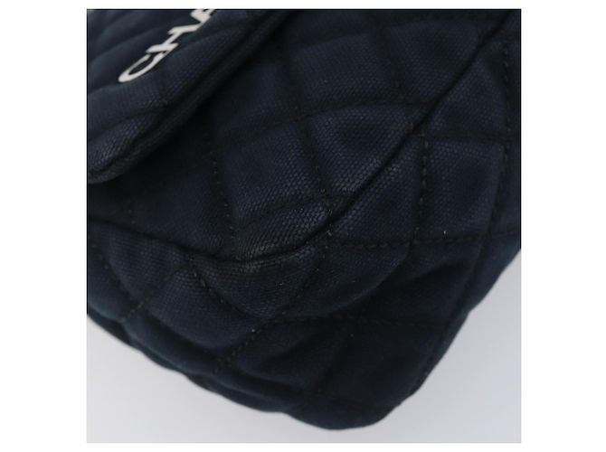 Borsa a tracolla CHANEL Matelasse con catena in tela nera argento CC Auth 205990V Nero - vista 15