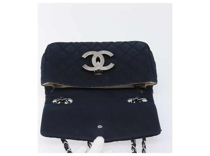 Borsa a tracolla CHANEL Matelasse con catena in tela nera argento CC Auth 205990V Nero - vista 19