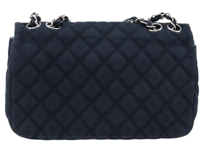 Borsa a tracolla CHANEL Matelasse con catena in tela nera argento CC Auth 205990V Nero - vista 2