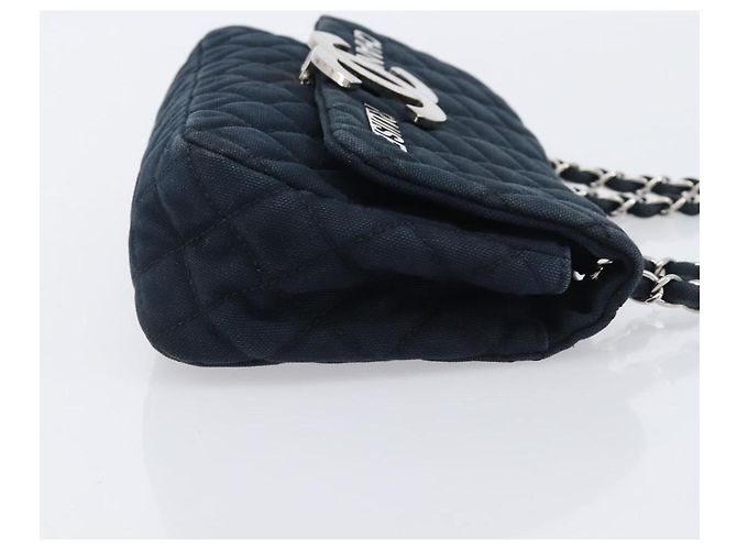 Borsa a tracolla CHANEL Matelasse con catena in tela nera argento CC Auth 205990V Nero - vista 3