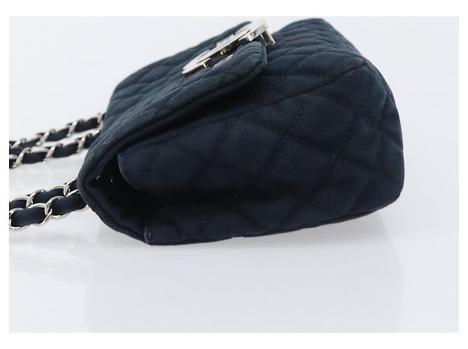 Borsa a tracolla CHANEL Matelasse con catena in tela nera argento CC Auth 205990V Nero - vista 4