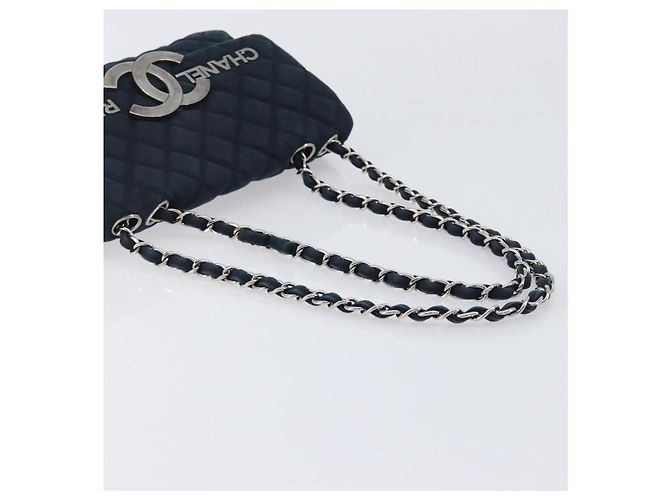Borsa a tracolla CHANEL Matelasse con catena in tela nera argento CC Auth 205990V Nero - vista 7