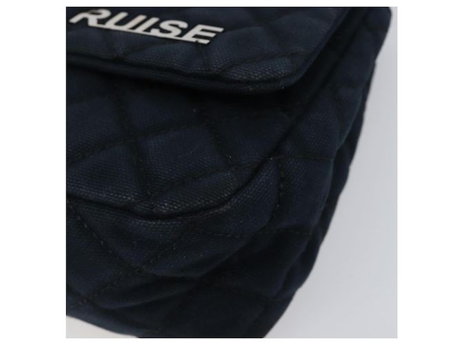 Borsa a tracolla CHANEL Matelasse con catena in tela nera argento CC Auth 205990V Nero - vista 8