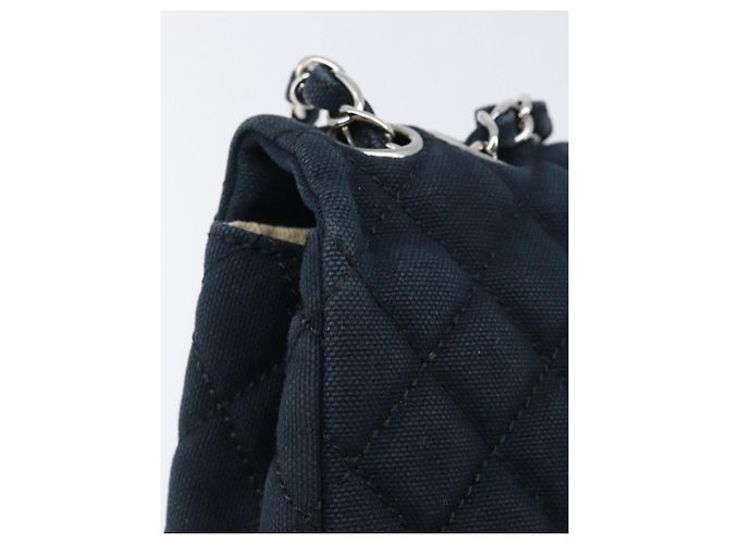 Borsa a tracolla CHANEL Matelasse con catena in tela nera argento CC Auth 205990V Nero - vista 9