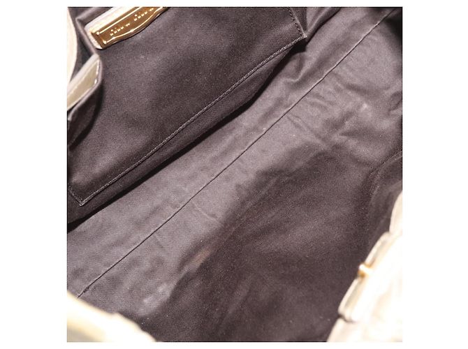 Bolsa de mão Miu Miu em couro bege e dourado Auth 206341A - vista 11