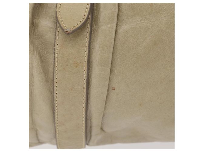 Bolsa de mão Miu Miu em couro bege e dourado Auth 206341A - vista 2