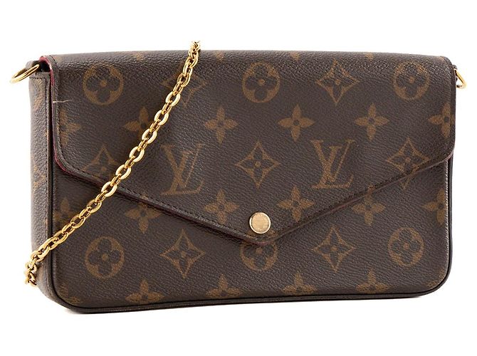 LOUIS VUITTON - Borsa a tracolla Félicie Louis Vuitton in tela monogram recubierta Marrone - vista 2