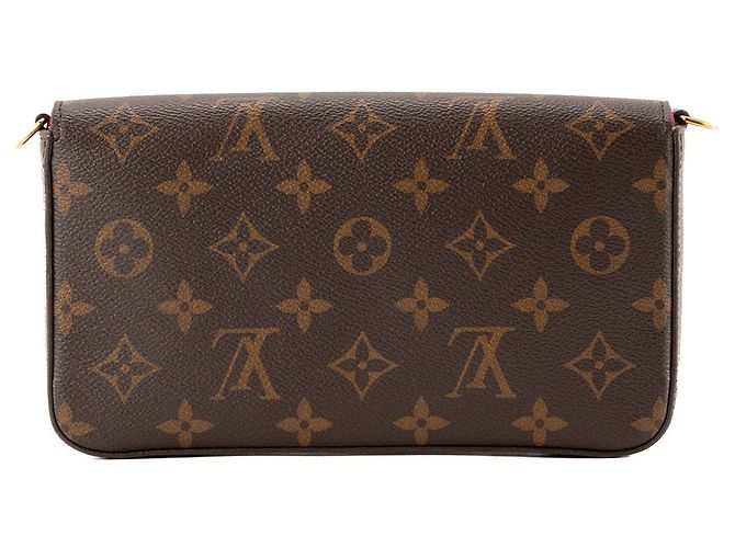 LOUIS VUITTON - Borsa a tracolla Félicie Louis Vuitton in tela monogram recubierta Marrone - vista 3