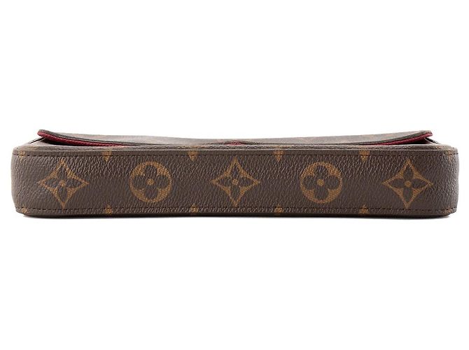 LOUIS VUITTON - Borsa a tracolla Félicie Louis Vuitton in tela monogram recubierta Marrone - vista 4