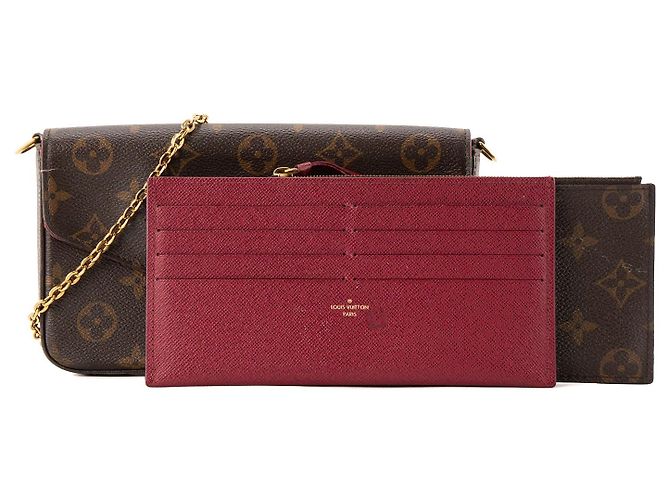 LOUIS VUITTON - Borsa a tracolla Félicie Louis Vuitton in tela monogram recubierta Marrone - vista 5