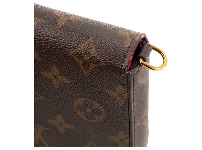 LOUIS VUITTON - Borsa a tracolla Félicie Louis Vuitton in tela monogram recubierta Marrone - vista 6