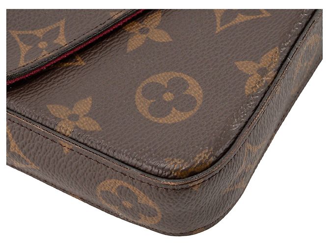 LOUIS VUITTON - Borsa a tracolla Félicie Louis Vuitton in tela monogram recubierta Marrone - vista 7