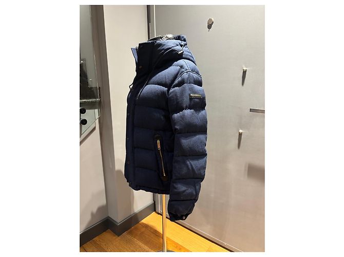 Burberry Brit Navy Wool Down Puffer Jacket Blue - view 2