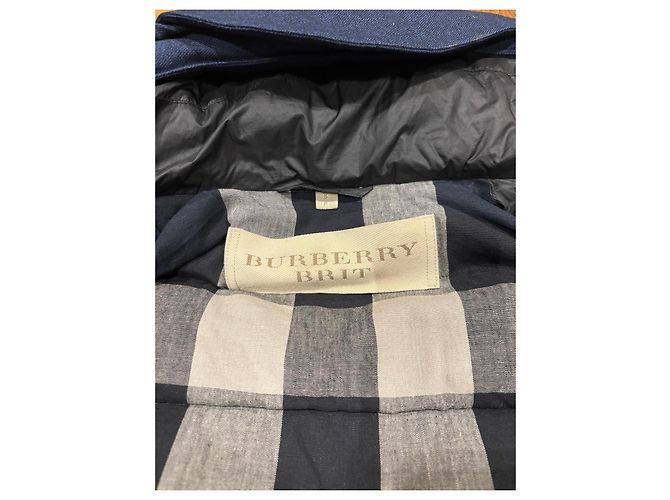 Burberry Brit Navy Wool Down Puffer Jacket Blue - view 4