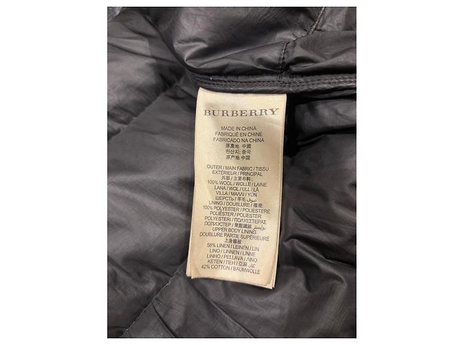 Burberry Brit Navy Wool Down Puffer Jacket Blue - view 6