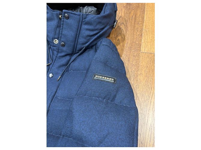Burberry Brit Navy Wool Down Puffer Jacket Blue - view 7