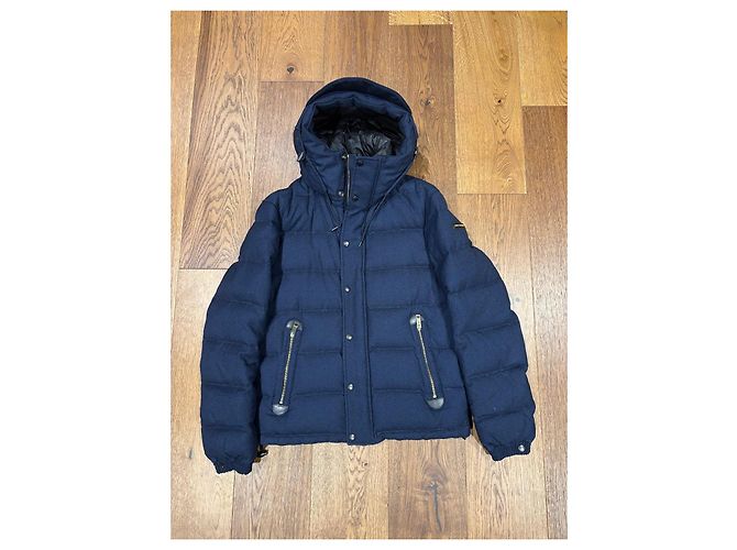 Burberry Brit Navy Wool Down Puffer Jacket Blue - view 8