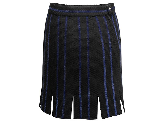 Gonna in tweed Versace Jeans Couture nera e blu taglia US S Nero - vista 3