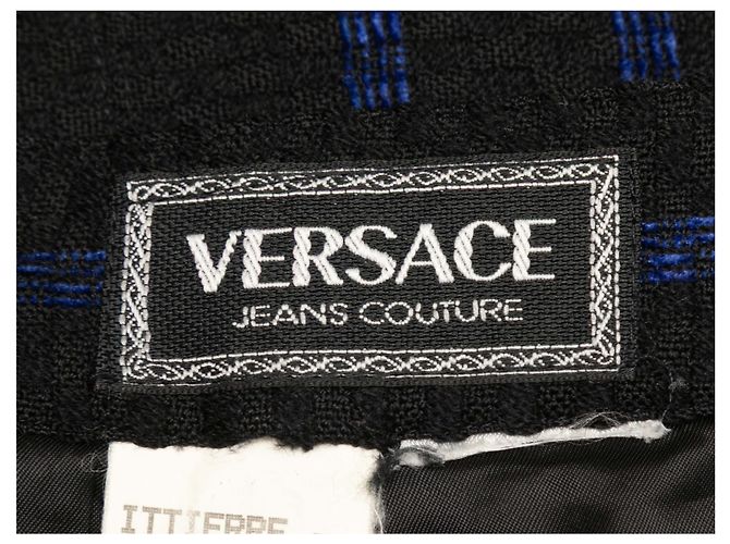 Gonna in tweed Versace Jeans Couture nera e blu taglia US S Nero - vista 4