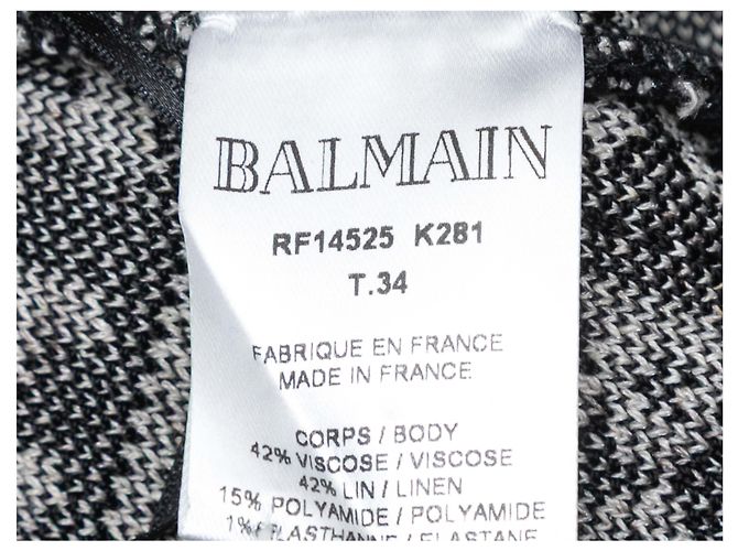 Falda ajustada de punto Balmain Spellout Black & Tan Talla FR 34 Negro - vista 4