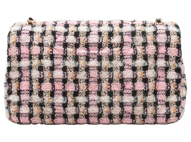 Borsa Chanel Mini Tweed Flap Rosa e Multicolor - vista 4