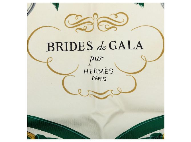 Hermès Brides de Gala Seidentuch Weiß 90 - Ansicht 3