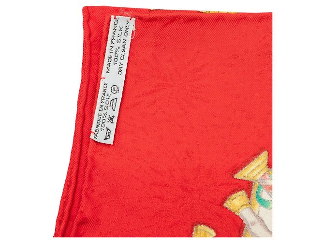 Pañuelo de seda Hermès Luna Park rojo 90 Scarves Roja - vista 4
