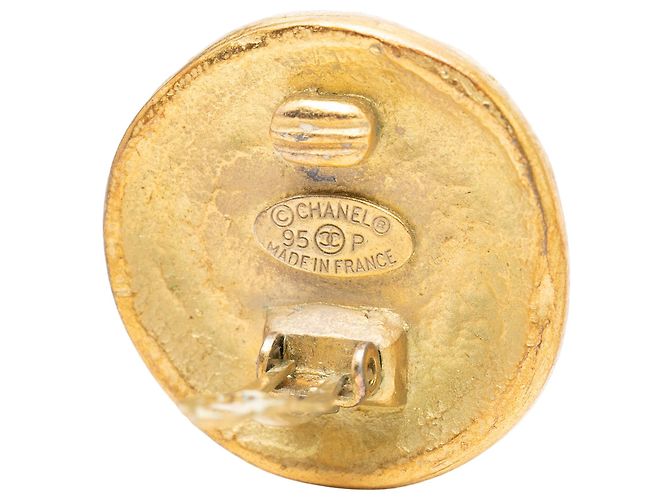 Orecchini a clip rotondi placcati oro Chanel CC Gold D'oro - vista 3