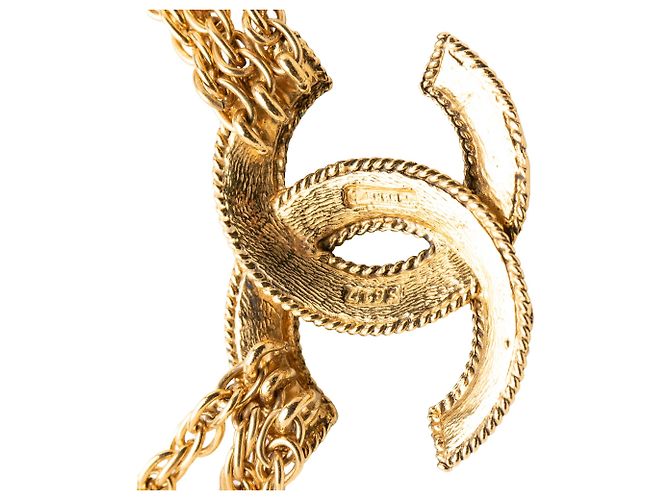 Chanel CC Gold Plated Deca Triple Link Chain Halskette Golden - Ansicht 5
