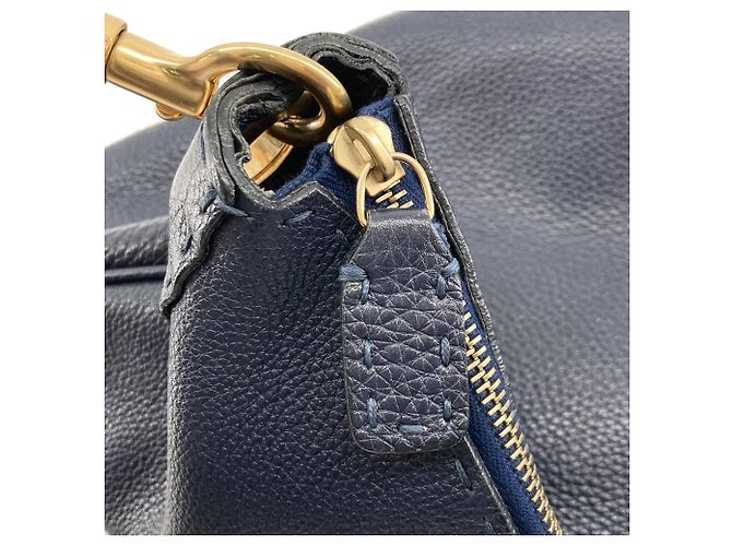 Borsa a tracolla Fendi Selleria Medium in pelle blu - vista 12