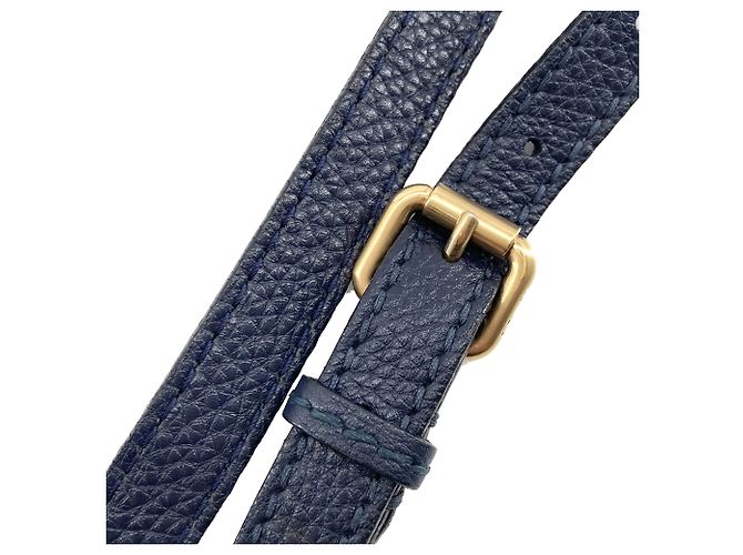Borsa a tracolla Fendi Selleria Medium in pelle blu - vista 14
