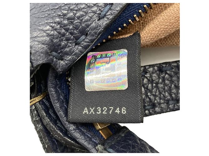 Borsa a tracolla Fendi Selleria Medium in pelle blu - vista 6