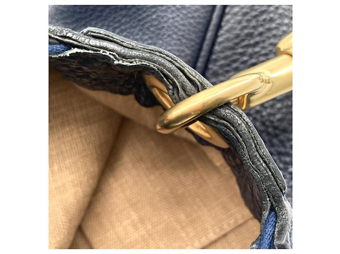 Borsa a tracolla Fendi Selleria Medium in pelle blu - vista 9