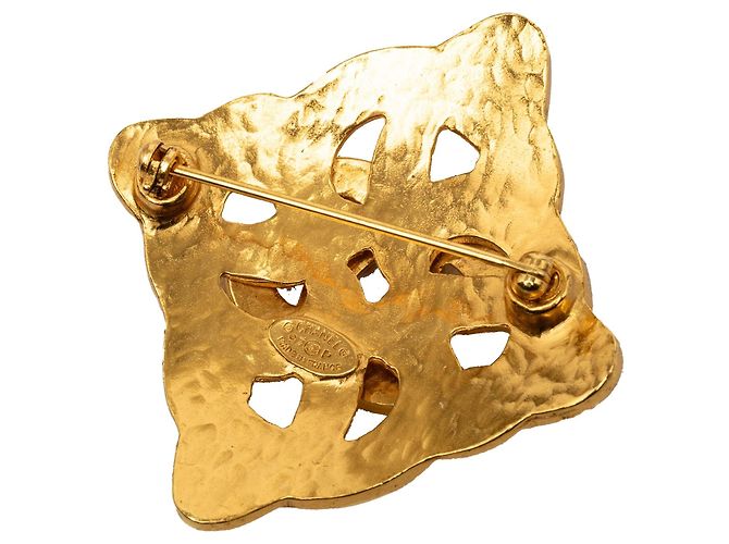 Spilla intrecciata Chanel CC placcata oro D'oro - vista 2