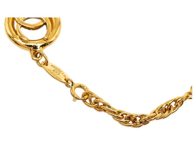 Pulsera de eslabones con dije Chanel CC chapado en oro Dorado - vista 4