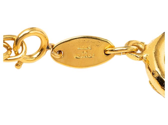Pulsera de eslabones con dije Chanel CC chapado en oro Dorado - vista 6