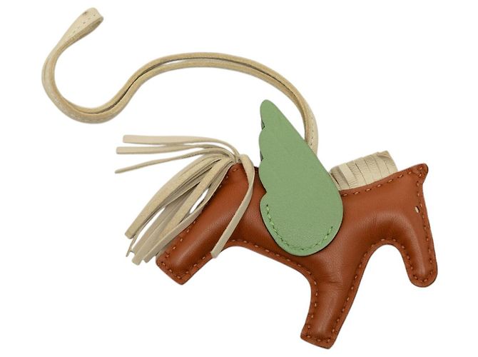 Portachiavi Hermès GriGri Rodeo Pegasus PM in pelle di agnello Milo e Swift, Marrone - vista 2