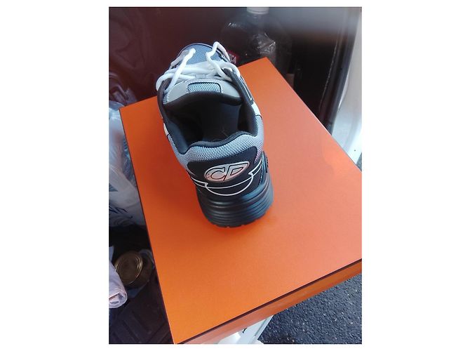 Autre Marque Baskets Dior B30 en cuir et toile technique Noir Blanc Bleu Gris - vue 4