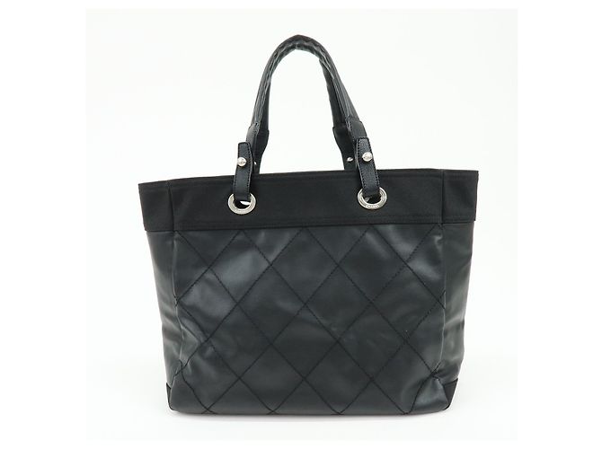 Chanel Biarritz Quilted Coated Canvas Large Noir - vue 2